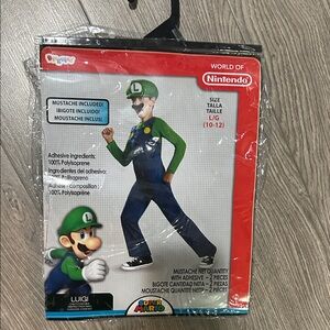 Nintendo Luigi Kids Costume kids size L/G (10-12)